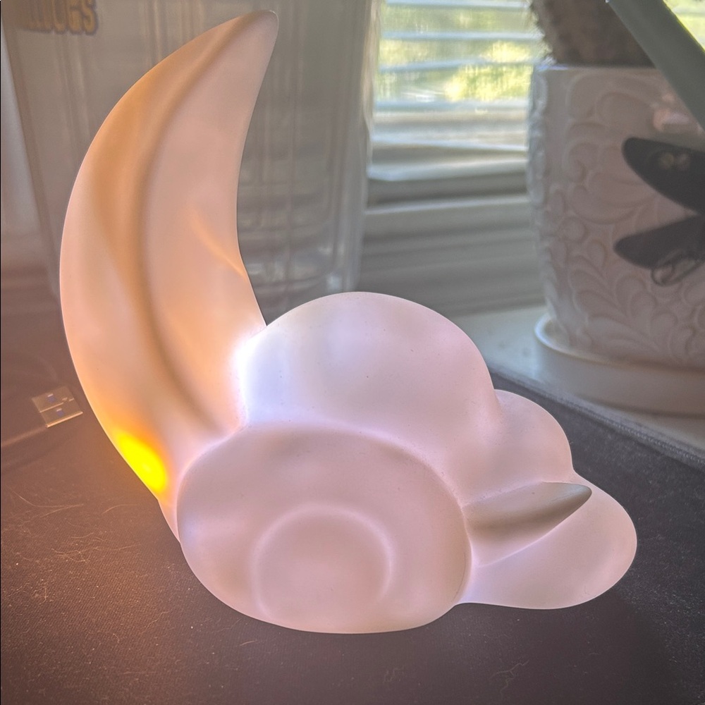 Plastic battery-operated light up moon and clouds